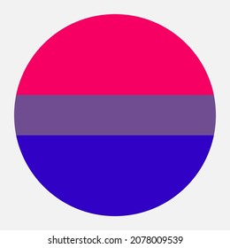 Icono de vector de círculo de bandera bisexual