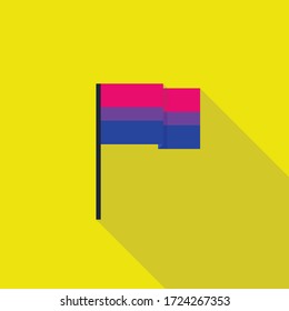 bisexual flag, LGBT community flag. flat icon, vector illustration