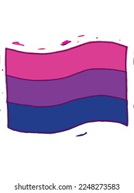 Bisexual flag on a white background