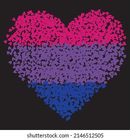 Bisexual heart, bisexual flag heart, bisexual color