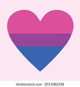 arte vectorial plano de la franja cardíaca bisexual.