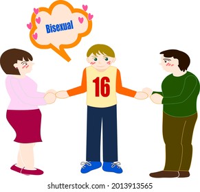 Bisexual and male and female lovers