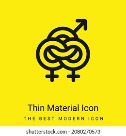 Bisexual minimal bright yellow material icon