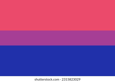 Movimiento bisexual LGBT, bandera plana. Símbolo de minorías sexuales, gays y lesbianas. Ilustración vectorial.