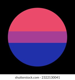 Bisexual movement LGBT, flat round flag. Symbol of sexual minorities, gays and lesbians. Eps illustration.