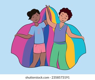 Bisexual and Pansexual Visibility Illustration