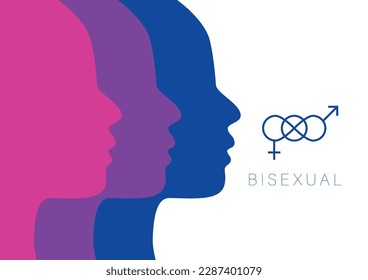 Bisexual people. Bisexual pride flag colors. Bisexuality icon vector. Bisexual pride flag symbol. Bisexuality symbol