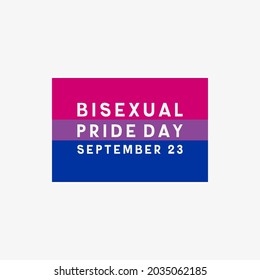 Bisexual pride day flag with white background