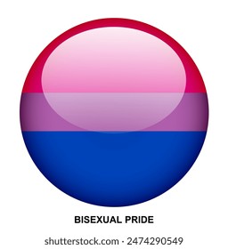 BISEXUAL PRIDE flag button on white background