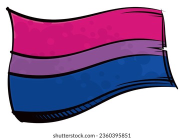 Bisexual pride flag created in graffiti paint style