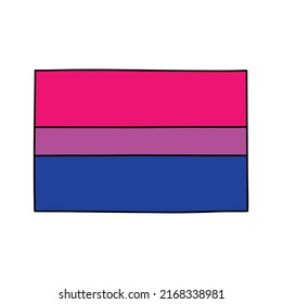 icono del doodle de la bandera del orgullo bisexual, ilustración del vector