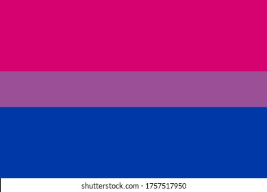 Bisexual pride flag. The graphic element saved as a vector illustration in the EPS file format for used in artistic and design projects.