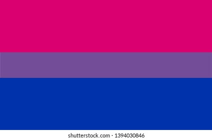 Bisexual pride flag. Movement, part of  LGBT community. Flat design. Urban culture wallpaper and background. Vector illustration.