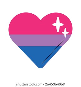 Bisexual pride heart full of love and unity
