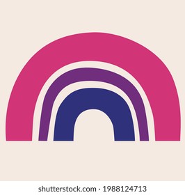 Bandera arco iris bisexual en el fondo aislado beige. Orgullo del mes LGBTQ. 