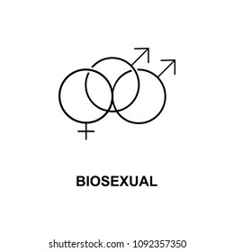 bisexual sign icon. Element of simple web icon with name for mobile concept and web apps. Thin line bisexual sign icon can be used for web and mobile on white background