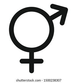 Bisexual sign icon. Simple illustration of bisexual sign vector icon for web design isolated on white background