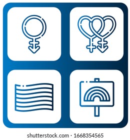 iconos bisexuales simples. Contiene iconos como Androgyne, Bisexual, Orgullo, puede ser usado para web, móvil y logotipo