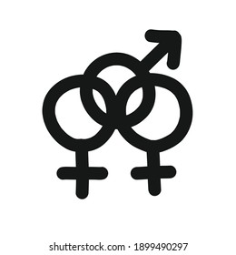 símbolo bisexual doodle icono, ilustración vectorial