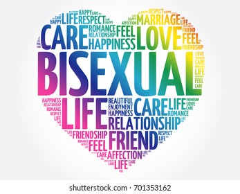 Bisexual word cloud collage, heart concept background