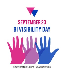 Bisexuality Day or Bi Visibility Day typography poster. LGBT community event celebrate on September 23. Vector template for banners, signs, logo design, card, etc.