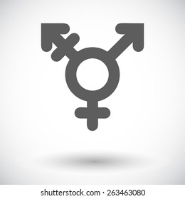 Bisexuals sign. Single flat icon on white background. Vector illustration.