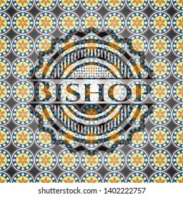 Bishop arabesque emblem background. arabic decoration.