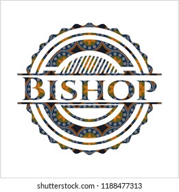 Bishop arabic emblem background. Arabesque decoration.