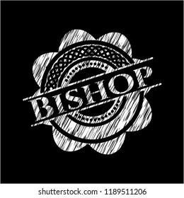 Bishop chalk emblem written on a blackboard