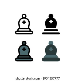 Bishop in Chess Game and Strategy Outline Icon, Logo, and illustration Vector