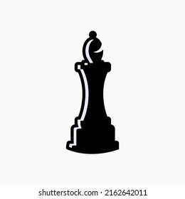 Bishop Chess Icon. Strategy Symbol - Vector.