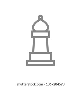 Bishop chess line icon. Board game, table entertainment symbol
