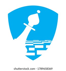 bishop chess logo design vector template