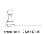 Bishop, chess pawn in continuous one line drawing. Single line art illustration of one chess pawn. Editable vector.