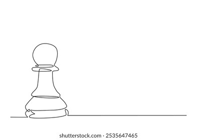 Bishop, chess pawn in continuous one line drawing. Single line art illustration of one chess pawn. Editable vector.