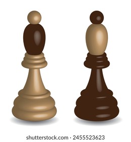 bishop chess piece, 3d vector illustration 