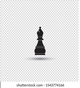 Bishop Chess piece Editable vector silhouettes of chess piece  Check Background Vector illustration Design.