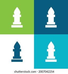 Bishop Chess Piece Flat four color minimal icon set