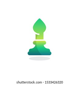 Bishop chess piece flat icon, vector sign, colorful pictogram isolated on white. Symbol, logo illustration. Flat style design