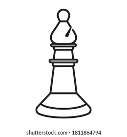 Bishop chess piece line art vector icon for apps or website