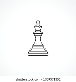 Bishop Chess piece line icon. Chess icon on white background for web and mobile