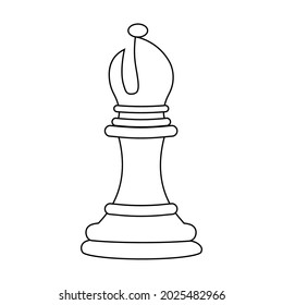 Ilustración vectorial de la pieza de ajedrez del obispo. Concepto del Día Americano del Ajedrez.