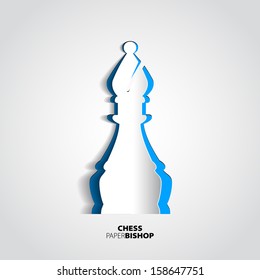 Bishop chess piece from paper - vector illustration