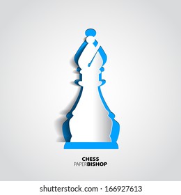 Bishop chess piece from paper - vector illustration