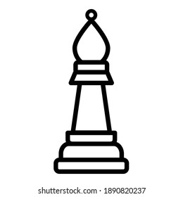Bishop Schach Stücke. Vektorgrafik-Symbole im Rahmenstil.