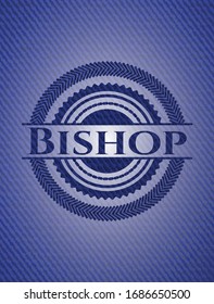 Bishop with denim texture. Vector Illustration. Detailed.