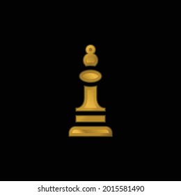 Bishop gold plated metalic icon or logo vector