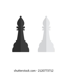 The Bishop icon vector chess pieces. Chessmen figure. 
