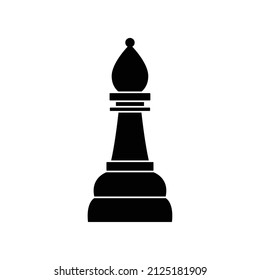 The Bishop icon vector chess pieces. Chessmen figure. 