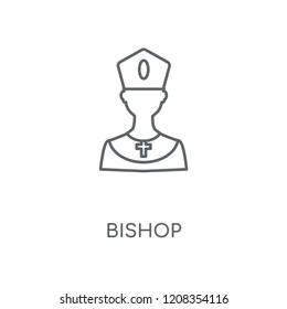 Bishop linear icon. Bishop concept stroke symbol design. Thin graphic elements vector illustration, outline pattern on a white background, eps 10.